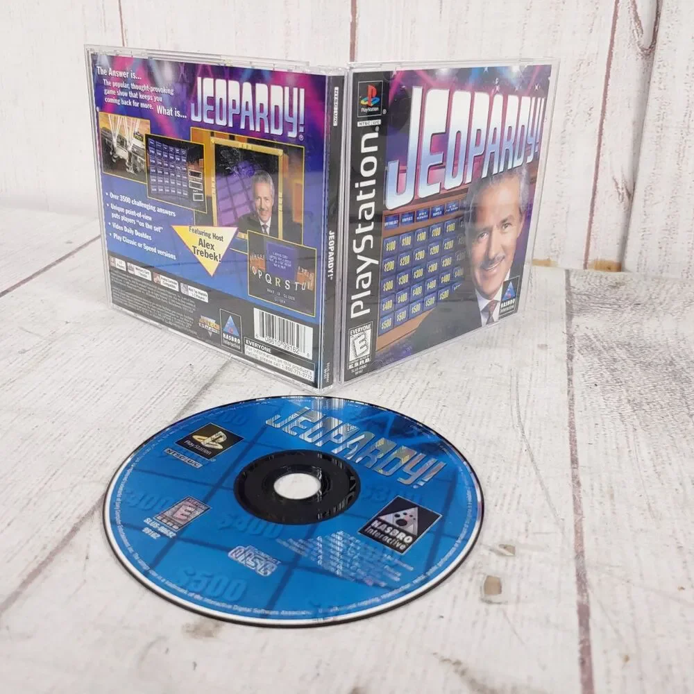 Jeopardy! Sony PlayStation 1 PS1 Game CIB Alex Trebek Hasbro SLUS-00682 USED